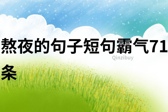 熬夜的句子短句霸氣71條