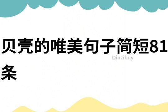貝殼的唯美句子簡短81條