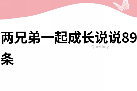 兩兄弟一起成長(zhǎng)說說89條