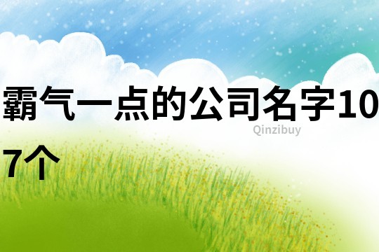 霸氣一點的公司名字107個