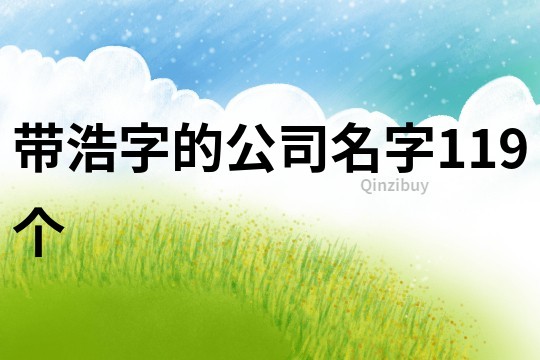 帶浩字的公司名字119個