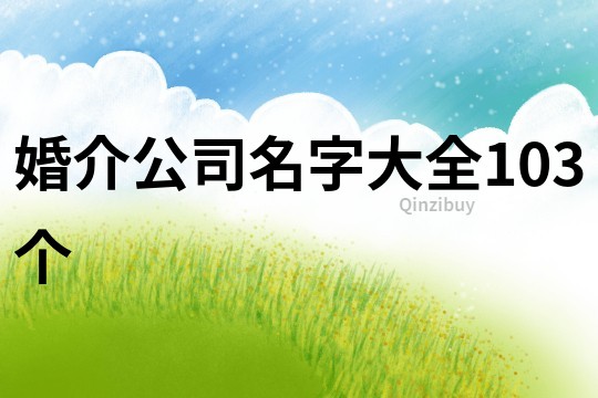 婚介公司名字大全103個