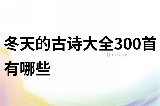 冬天的古詩大全300首有哪些