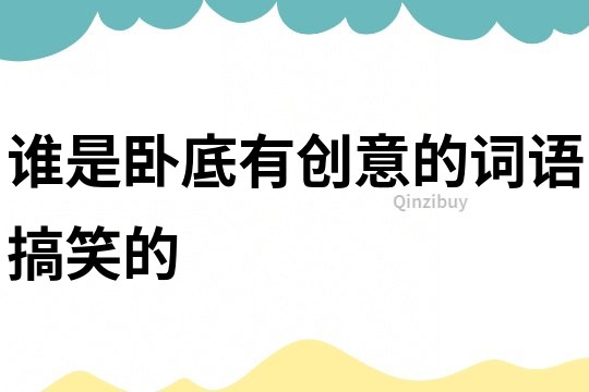 誰是臥底有創(chuàng)意的詞語搞笑的