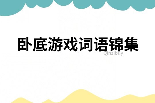 臥底游戲詞語(yǔ)錦集