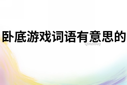 臥底游戲詞語有意思的