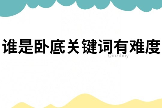 誰是臥底關(guān)鍵詞有難度