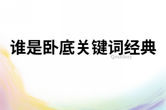 誰是臥底關鍵詞經典