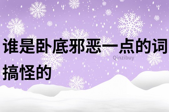 誰是臥底邪惡一點(diǎn)的詞搞怪的