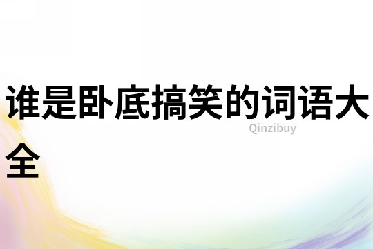 誰是臥底搞笑的詞語大全