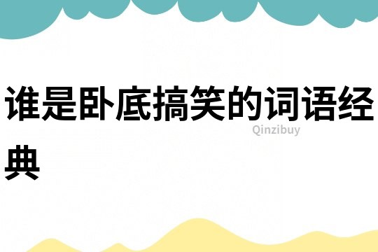 誰是臥底搞笑的詞語(yǔ)經(jīng)典