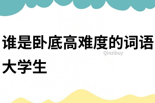 誰是臥底高難度的詞語大學生