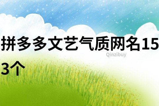 拼多多文藝氣質網名153個