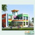 彩色教學(xué)樓_幼兒園戶外環(huán)境布置圖片